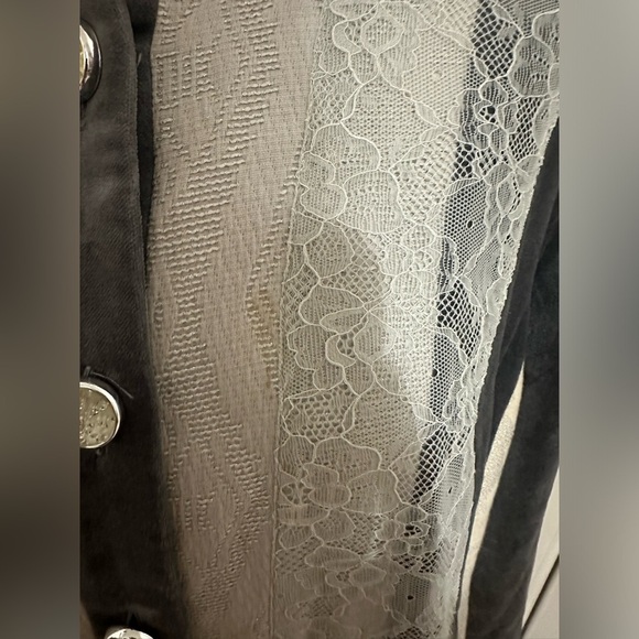 Chico’s Silver Treasure Artisan Duster Grey Lace Long Button Up Jacket S… - Picture 11 of 13